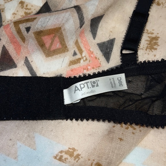 NWOT Apt. 9 Black Lace Sheer Bra with Underwire Size 38C - Picture 9 of 10